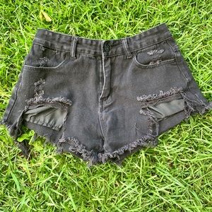 Black Jean Shorts